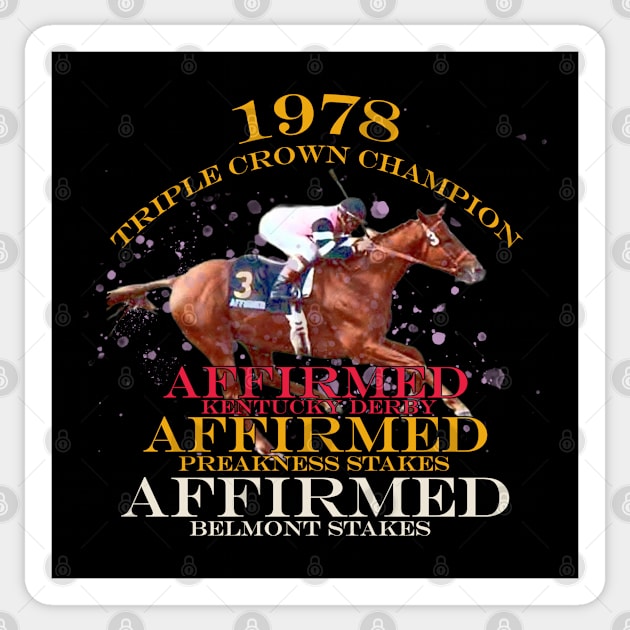 1978 Triple Crown Champion, Affirmed,  Horse Racing Design Sticker by Ginny Luttrell